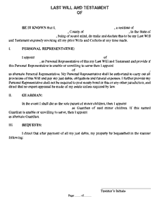 Do It Yourself Will Kit #2 - FRONT